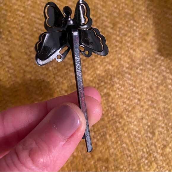 Vintage Rhinestone Butterfly Hairpins. Set of 6. - Picture 2 of 3